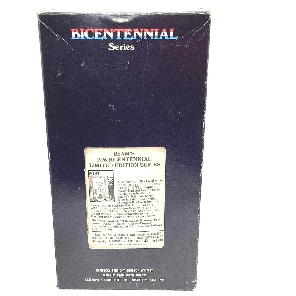 Jim Beam Bicentennial‎ Bourbon Decanter Norman Rockwell Elect Casey with Box